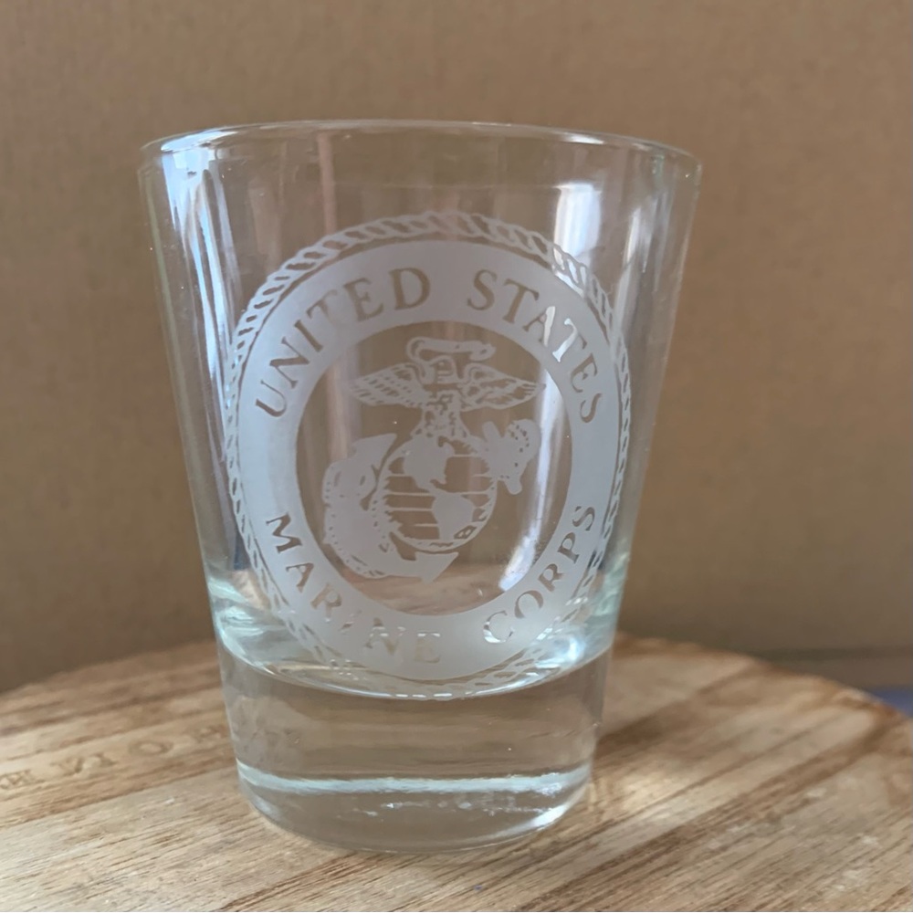 USMC shot glass United States Marine Corps  Eagle Globe and Anchor